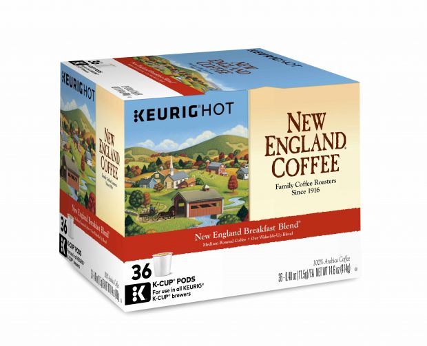 Box of new england breakfast blend coffee